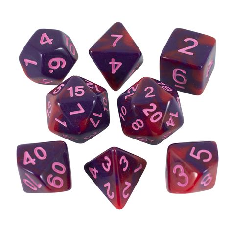 Brown And Red Dnd Dice 8 Dice Polyhedral Rpg Dice Set With Extra D20