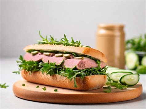 Premium Photo Photo Delicious Liverwurst Sandwich With Cucumber