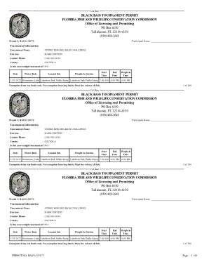 Fillable Online Black Largemouth Bass Tournament Exemption Fax Email