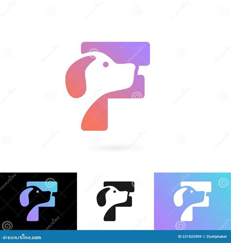 Letter F Dog Logo Puppy Pet Shop Stock Vector Illustration Of Funny