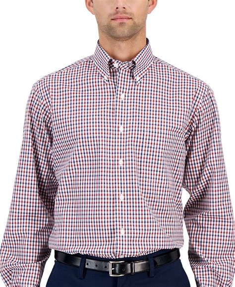 Club Room Mens Regular Fit Moore Plaid Dress Shirt Created For Macys