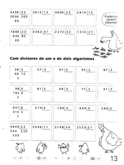 Só Continhas Divisão Dois Algarismos 5º Ano Atividade de Divisão