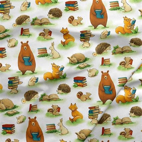 Forest Fables Animals Reading Books by Paintbrush Studios | Etsy