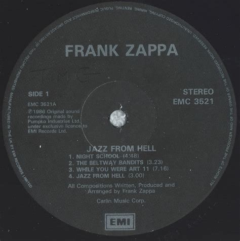 Buy Frank Zappa : Jazz From Hell (LP, Album) online for the lowest ...