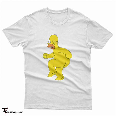 Homer Simpson Nude Funny Cartoon T Shirt Teespopular