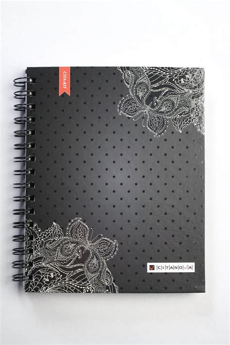 Cuaderno Esquela Cartone Linea Black White Rayado Citanova