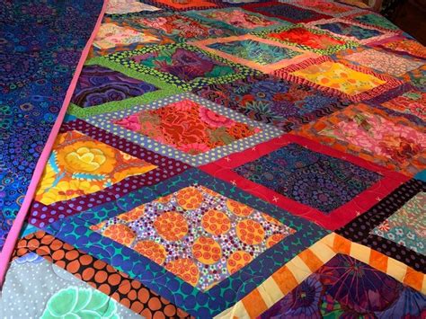 Handmade Boardered Diamond Kaffe Fassett Quilt 90x110 Bright Etsy In 2022 Quilts Kaffe