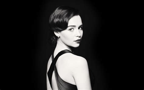 Glamour Women Celebrity Brunette Monochrome Emilia Clarke Actress