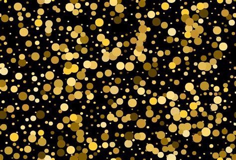 Seamless Pattern With Gold Polka Dot Confetti Vector Art At