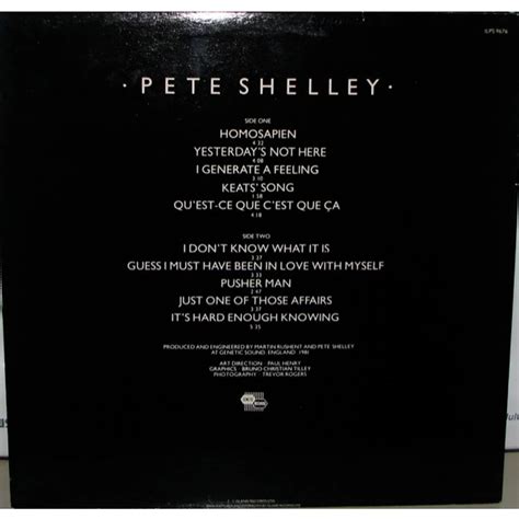 Pete Shelley Homosapien Vinyl Lp Uk Original Hhv