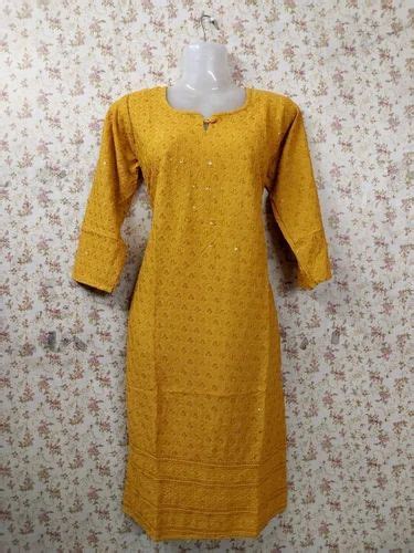 Mustard Yellow Rayon Chicken Kurti Casual Wear At Rs In Jaipur