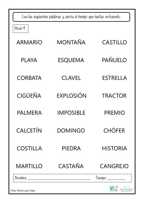 Plantillas Para Ejercitar La Velocidad Lectora Aula Pt