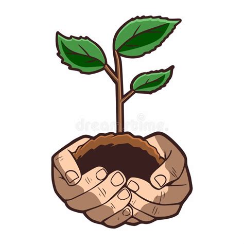 Hand Holding a Tree Vector stock vector. Illustration of grow - 274034234