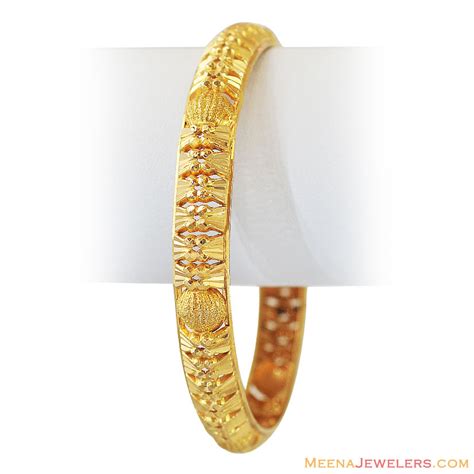 21k Fancy Gold Bangles 1 Pc Bago12043 21 Karat Gold Bangle Kada