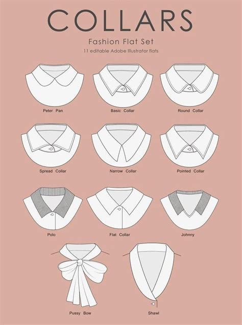 Collars Fashion Flat Set Cloth Fashion Fashion Drawing Tutorial