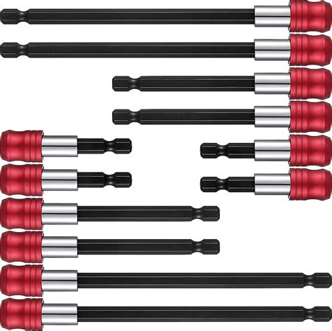 12 Pieces Drill Bit Extension Magnetic Drill Extension Bit Holder 1 4