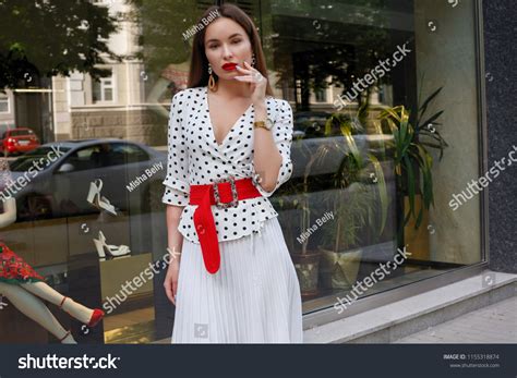 Beautiful Model Look Brunette Female Wearing Stock Photo Shutterstock