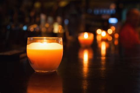 Premium Photo Candle In A Glass Photos Of Cafe Or Restaurant