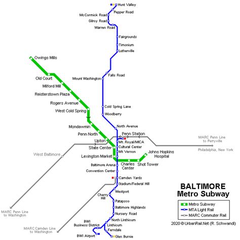 Baltimore Metro Subway - Map, lines, stations and tickets