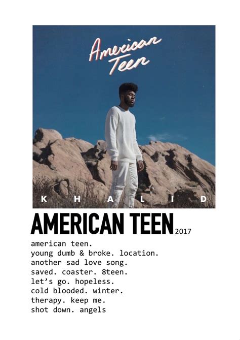 American Teen Minimalist Aesthetic Album Poster Music Poster