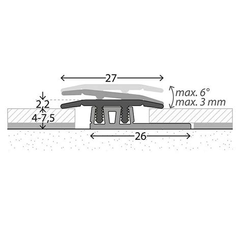 LOGOCLIC Übergangsprofil 322 Silber 0 9 m x 27 mm Montageart