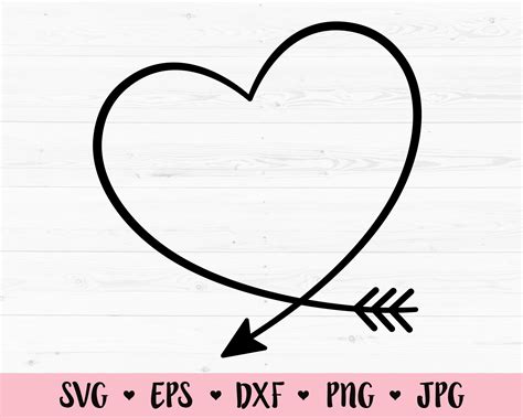 Heart Arrow Svg Cut File Heart Monogram Frame Love Valentine Etsy