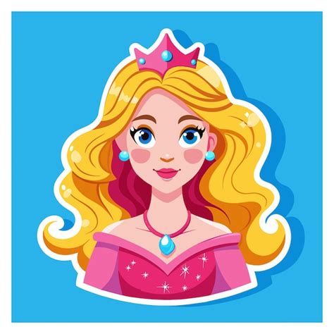 Premium Vector Beautiful Princess Girl Sticker Vector