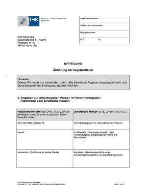 Ausf Llbar Online Karlsruhe Ihk Mitteilung Nderung Der Registerdaten