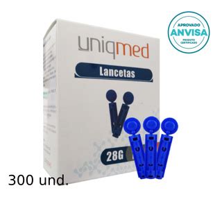 Lanceta Ultra Fina Para Lancetador Kit 300 Unidades Agulha Trifacetada