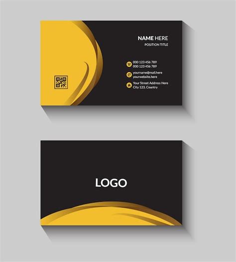 Premium Vector Yellow And Black Business Card