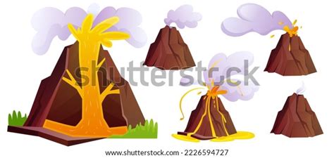 Vector Cartoon Set Volcanic Eruption Stages Stock Vector (Royalty Free ...