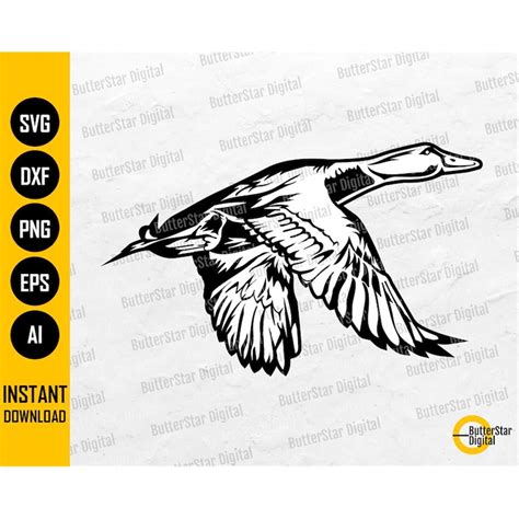 Flying Duck SVG Mallard Duck SVG Duck Hunting SVG Decals Inspire