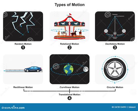 types of motion infographic diagram physics mechanics dynamics science Coloso