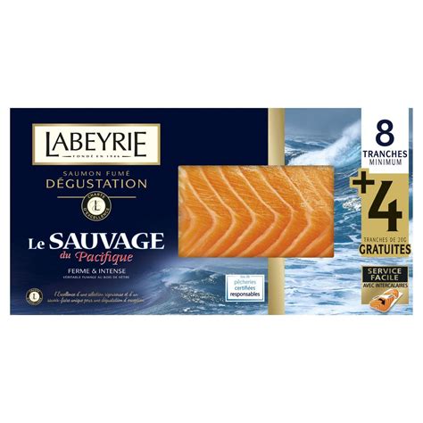 LABEYRIE Labeyrie saumon fumé sauvage tranche x8 4offertes 320g pas