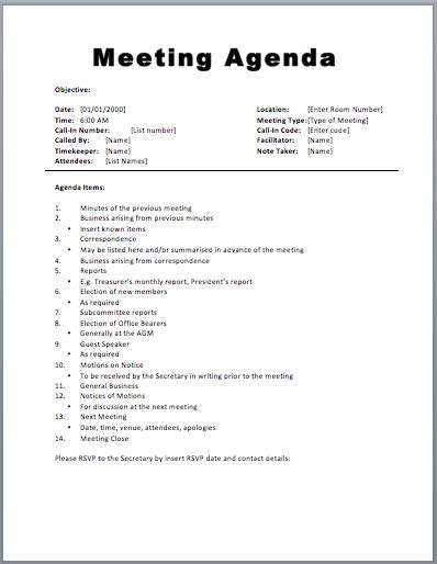 Printable Template of Meeting Minutes | Formal Meeting Minutes Template ...