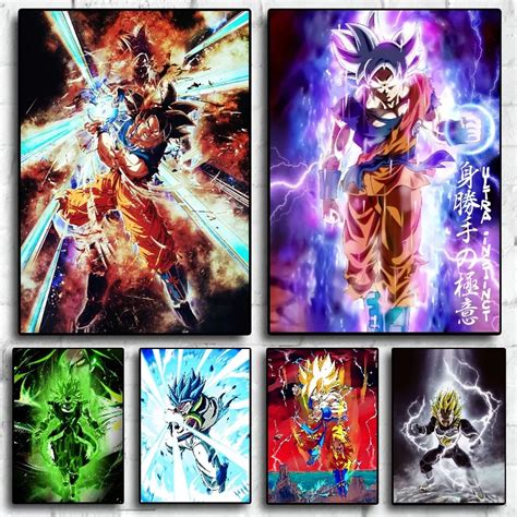 Bandai P Steres De Lona Vintage De Dragon Ball Pintura Mural Impresi N