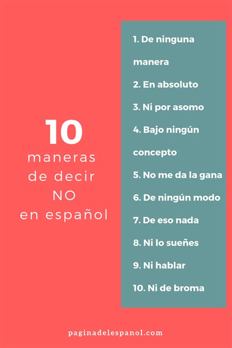 10 Maneras De Decir No En Español La Página Del Español