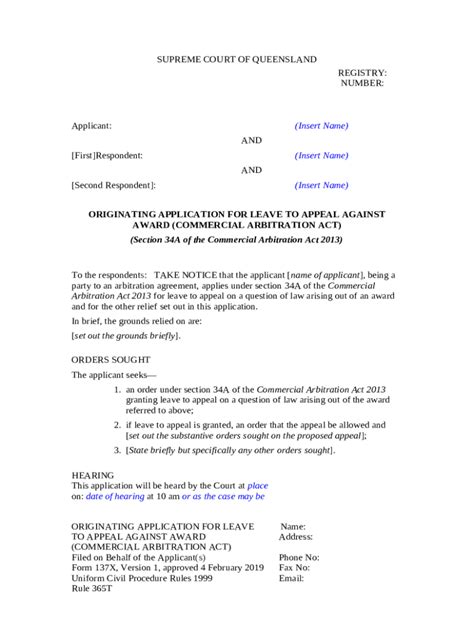 Uni Civil Procedure Rules 1999 137x Originating Application For Leave