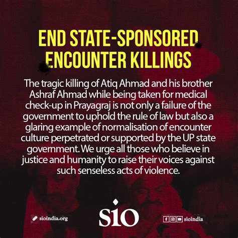 SIO Of India On Twitter End State Sponsored Encounter Killings