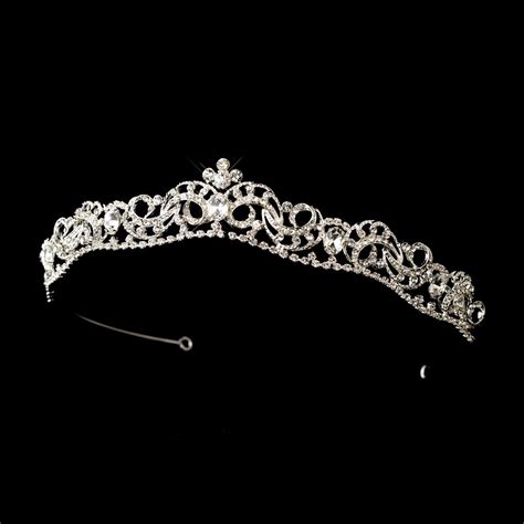 Silver Princess Rhinestone Quinceanera Headpiece Tiara