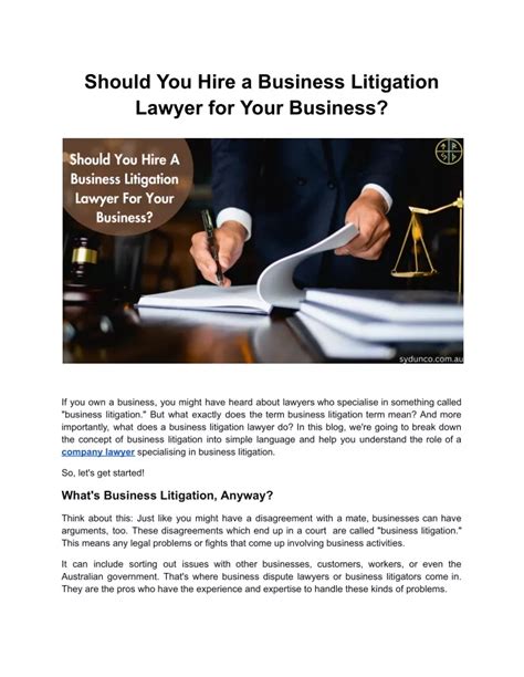 Ppt Should You Hire A Business Litigation Lawyer For Your Business