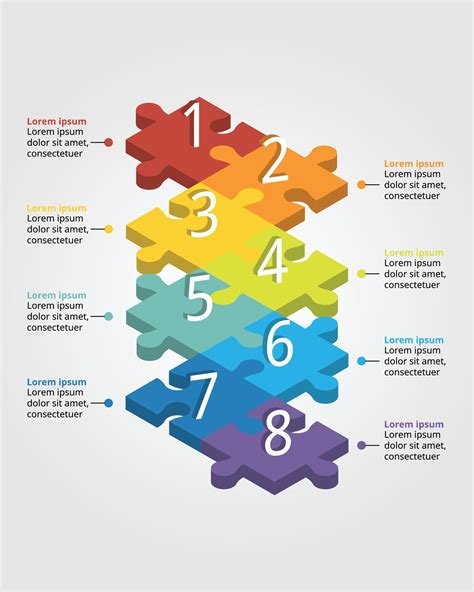 jigsaw timeline template for infographic for presentation for 8 element ...