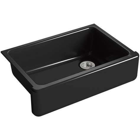 KOHLER Whitehaven Farmhouse Apron-Front Cast-Iron 33 in. Single Basin ...