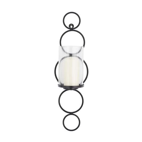 Reviews For Litton Lane In Black Metal Single Candle Wall Sconce