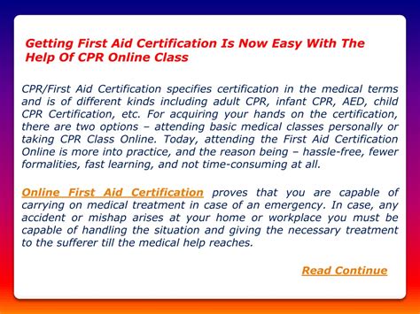 Ppt Getting First Aid Certification Is Now Easy With The Help Of Cpr