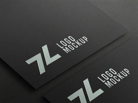 Premium Psd Silver Foil Stamping Logo Mockup