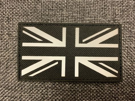 Uk Union Jack Velcro® Brand Hook Ir And Reflective Morale Flag Patchmono