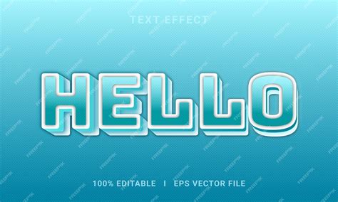 Premium Vector Best 3d Editable Hello Text Effect Vector Graphic Style