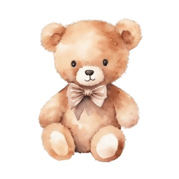 Cute Watercolor Teddy Bear Cute Teddy Bear PNG Transparent Image And