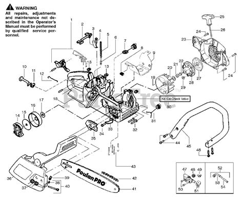 Poulan Pro PR46BT Parts Breakdown